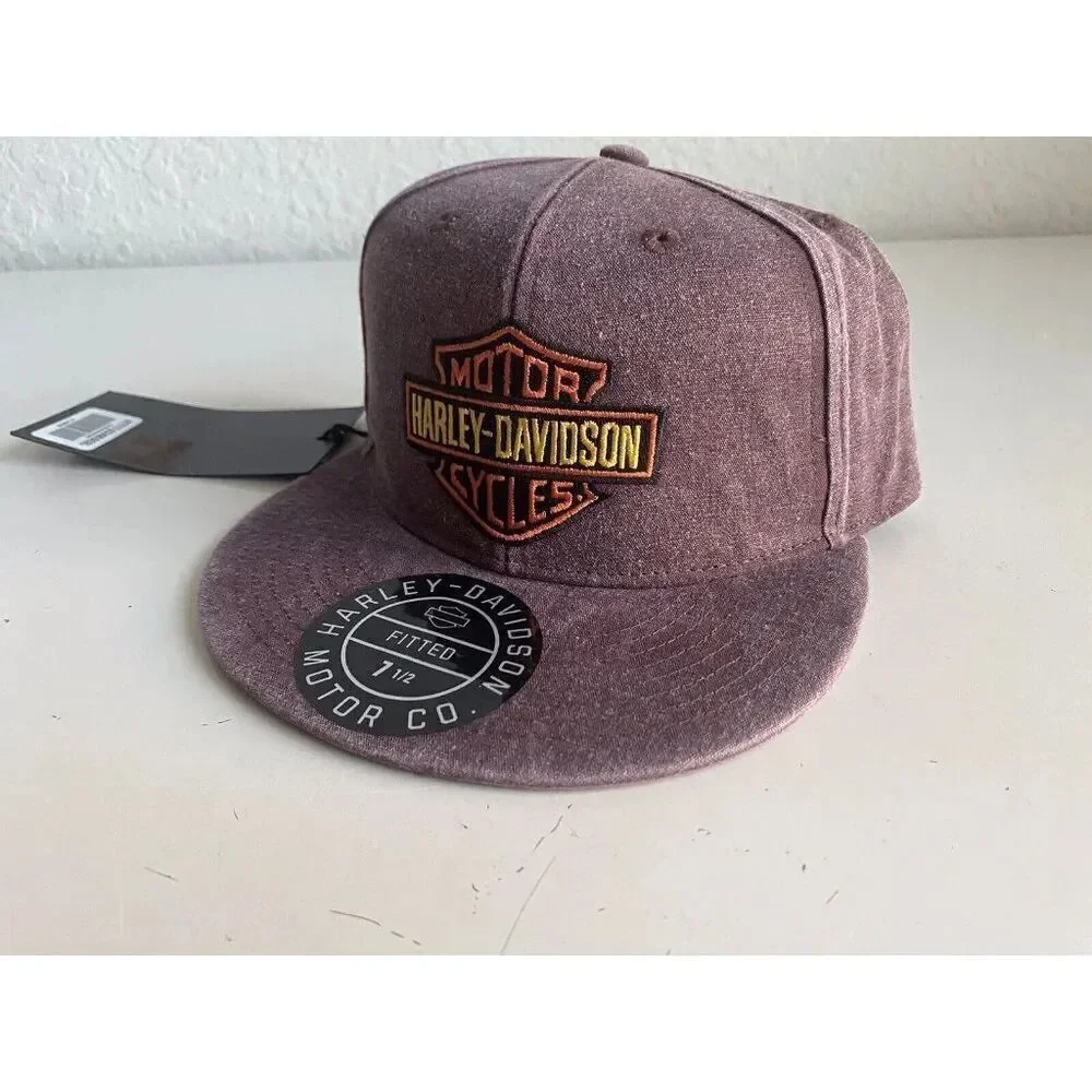 Harley-Davidson Cap Hat Bar & Shield Washed Fitted 97777-23VM Brown Sz 7 1/2 NEW